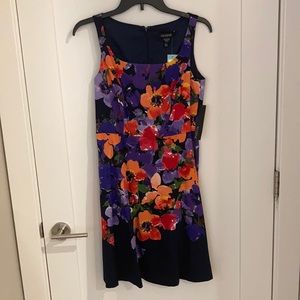 Navy flower dress with tags, size 4